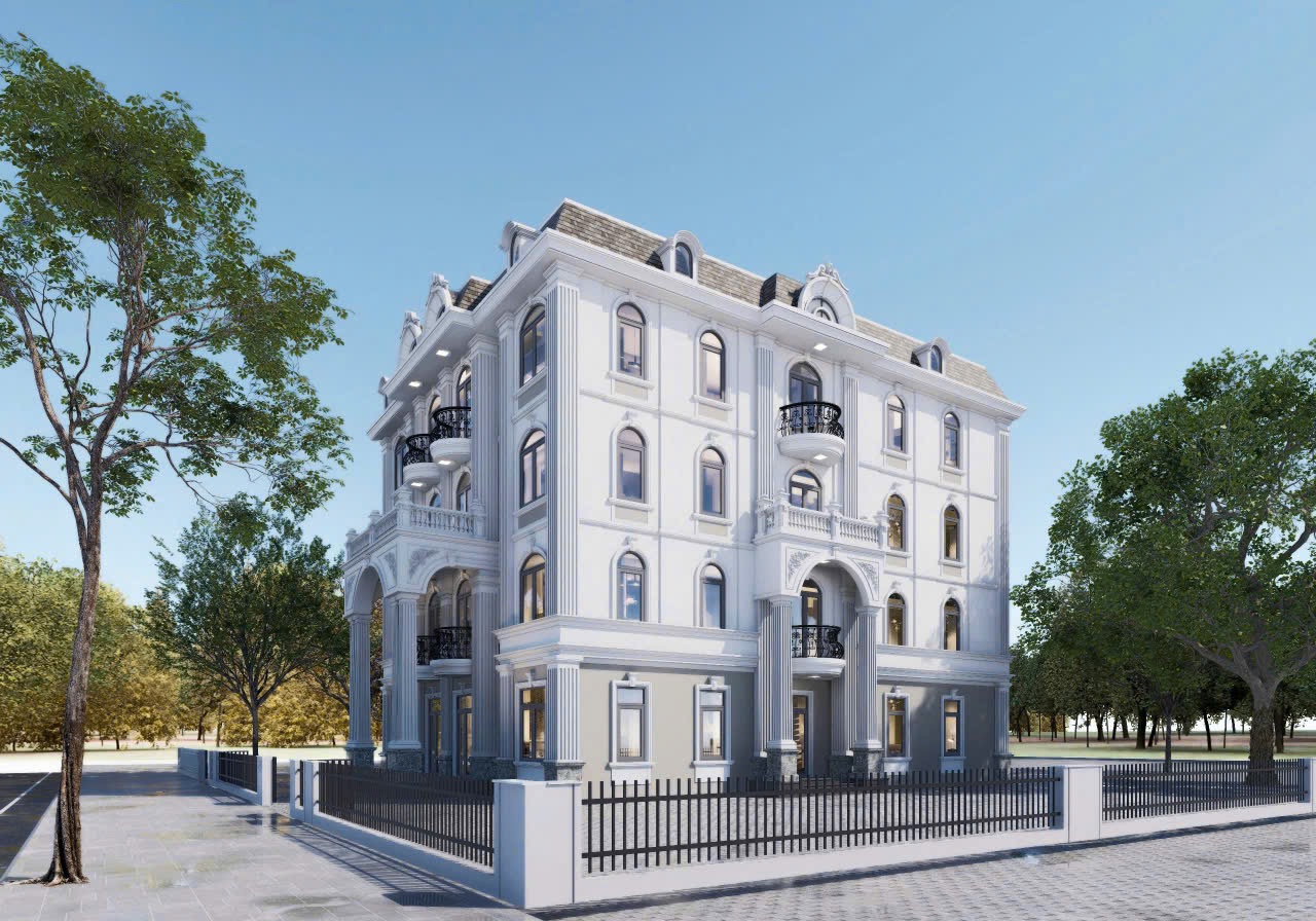 Biệt thự tân cổ điển 4 tầng sang trọng với mái mansard