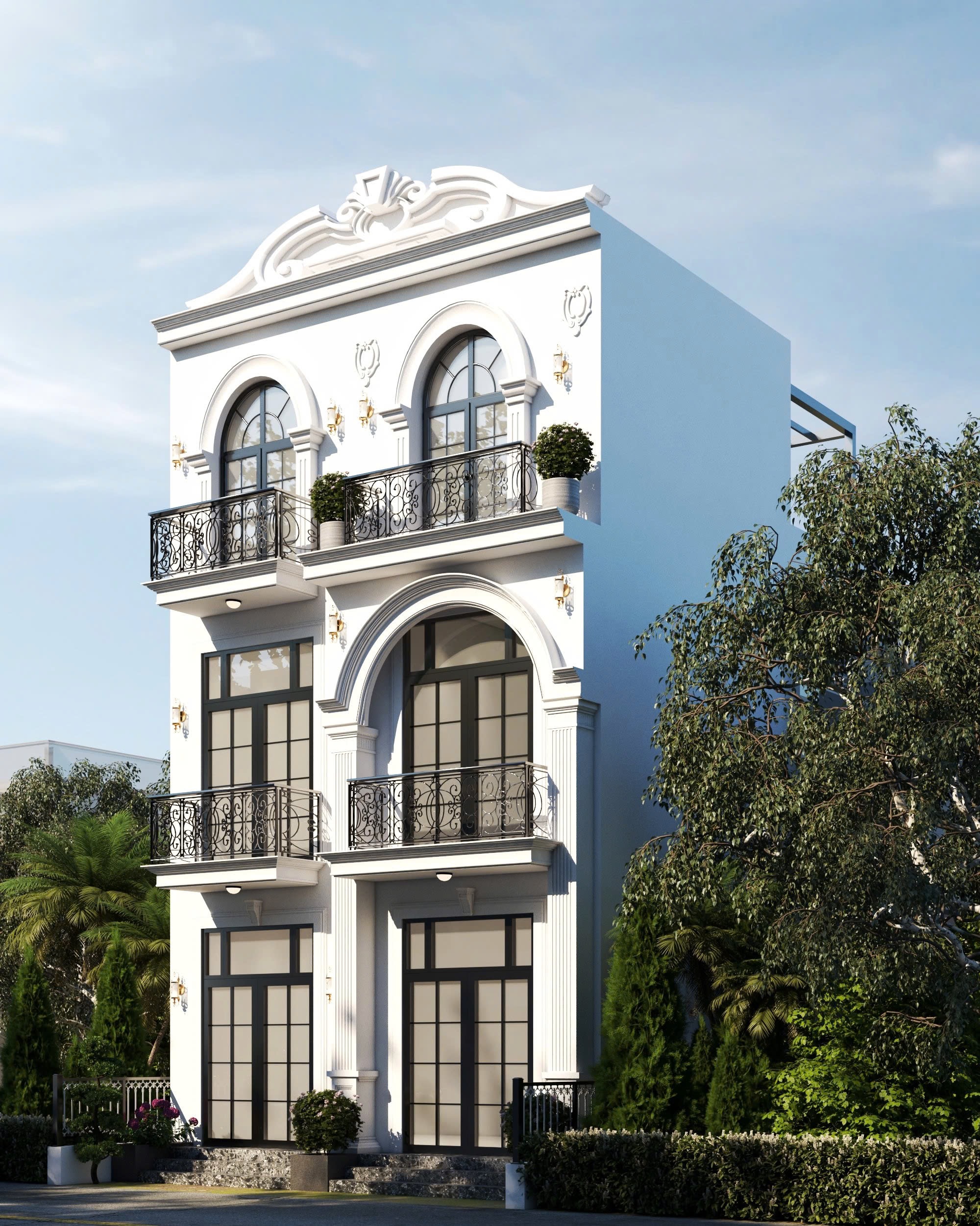 Biệt thự tân cổ điển ba tầng tại Thanh Trì