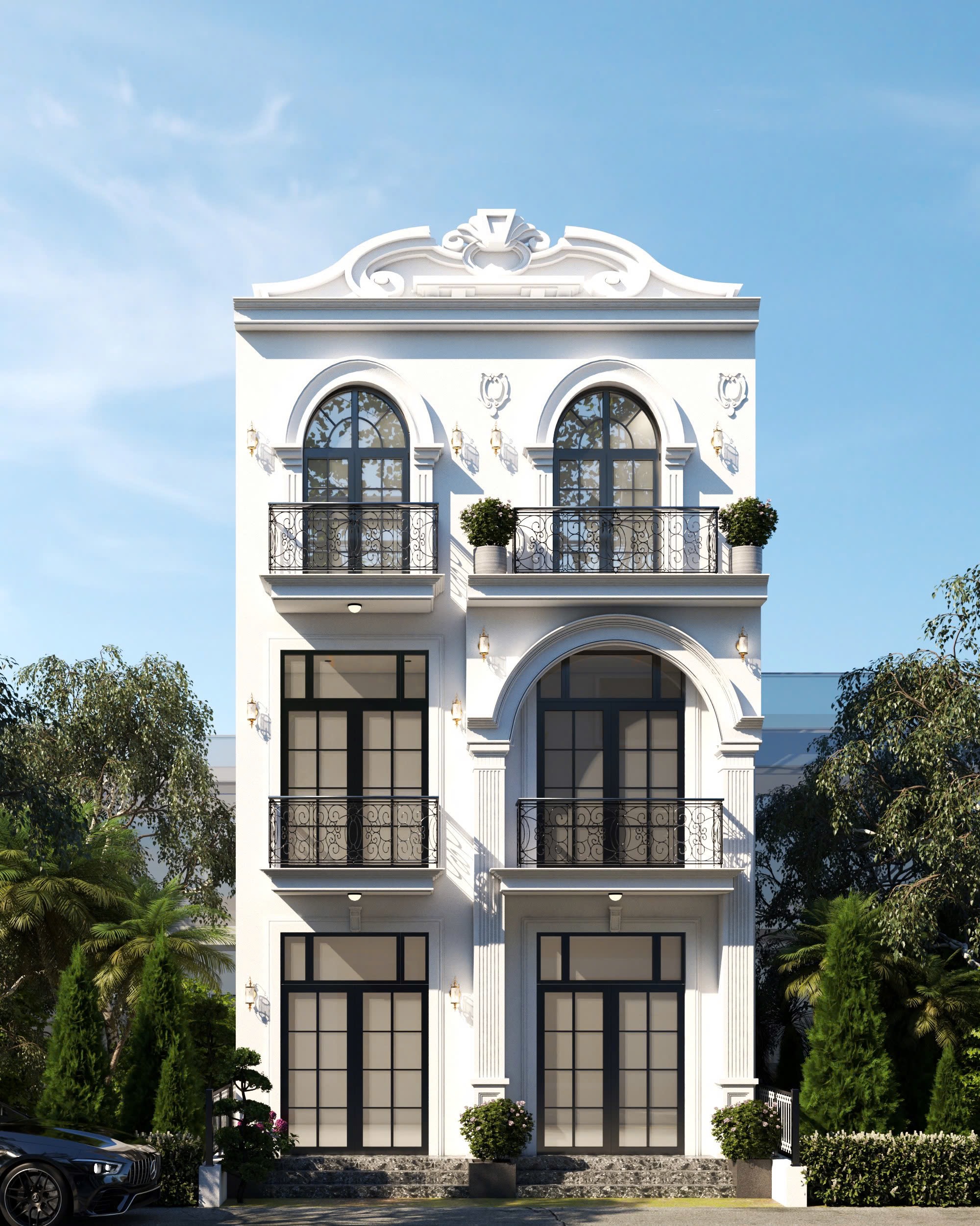 Biệt thự 3 tầng phong cách tân cổ điển tại Thanh Trì