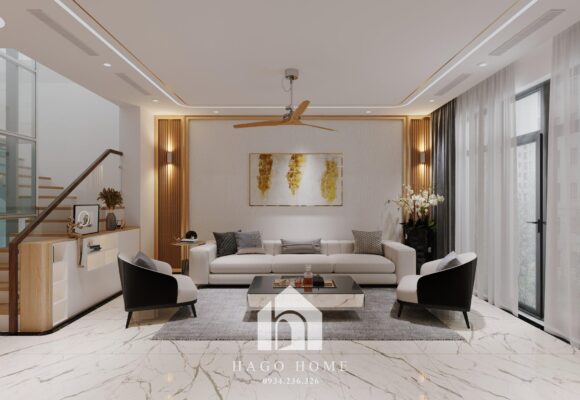 Phối cảnh thiết kế nội thất phòng khách