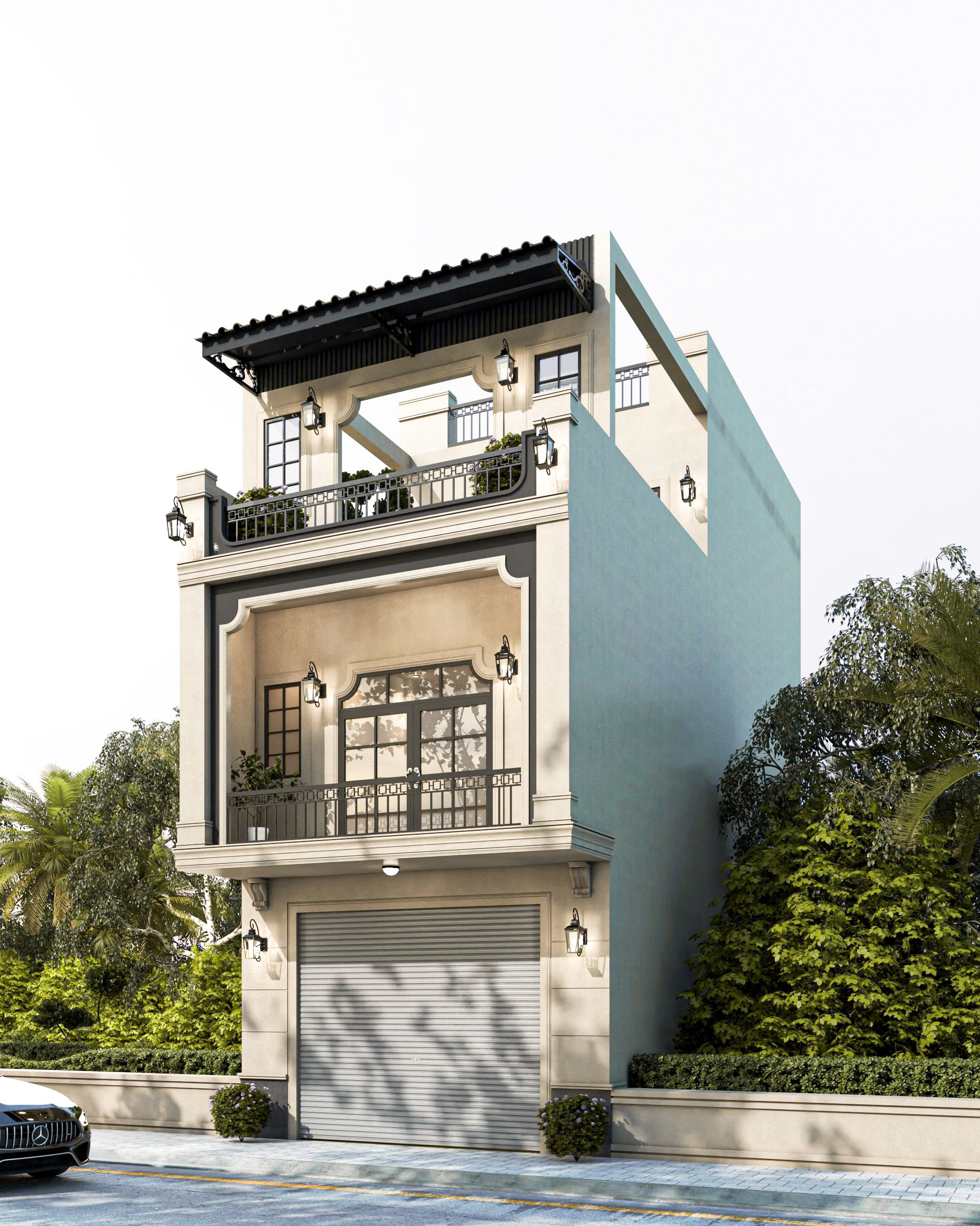 Ngôi nhà 3 tầng hiện đại trong khu phố