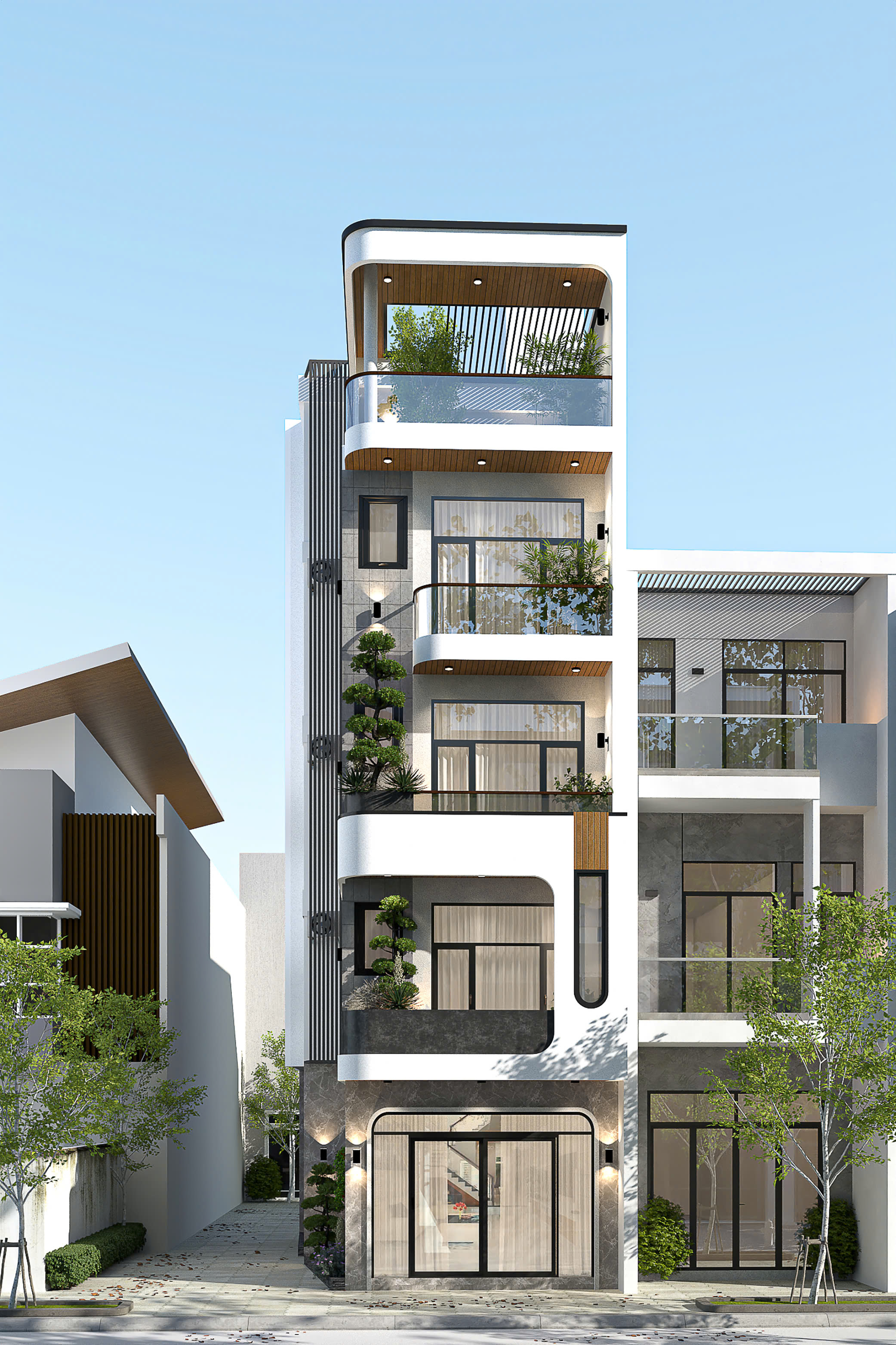 Ngôi nhà phố 4 tầng 1 tum hiện đại và tinh tế