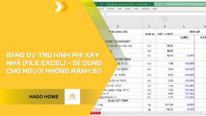 Bảng dự trù kinh phí xây nhà