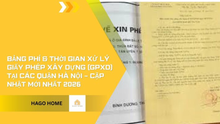 Bảng Phí & Thời Gian Xử Lý Giấy Phép Xây Dựng