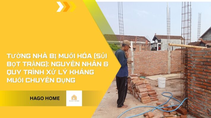 Tường nhà bị muối hóa